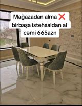Yeni, Açılan, 6 stul — Jale_Mebel — Masalar və stullar