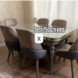 Yemək otağı dəsti - Dəst: masa + 6 ədəd stul - Rəng palitrası: tünd — Furniture