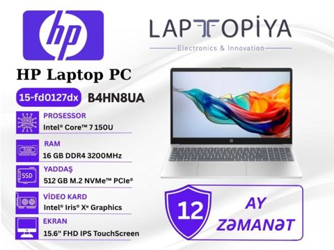 HP Laptop PC 15-fd0127dx B4HN8UA — Bakı