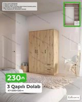 3 qapılı geyim dolabı – 47×200×120 sm - Material: 18 mm laminat - — Furniture