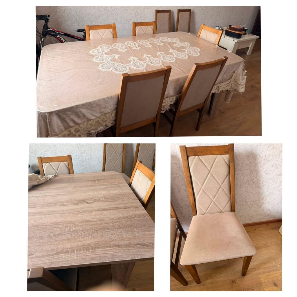 Masa,8 stulla satılır 350 azn.Masa açılır.Dəst çox yaxşı — Mebel, Bakı
