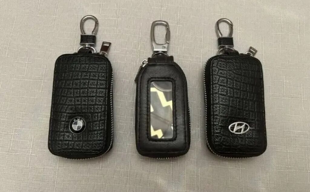 Avtomobil açarı üçün dəri açarlıq/etui - Material: qara rəngli — Avto, Bakı (2)