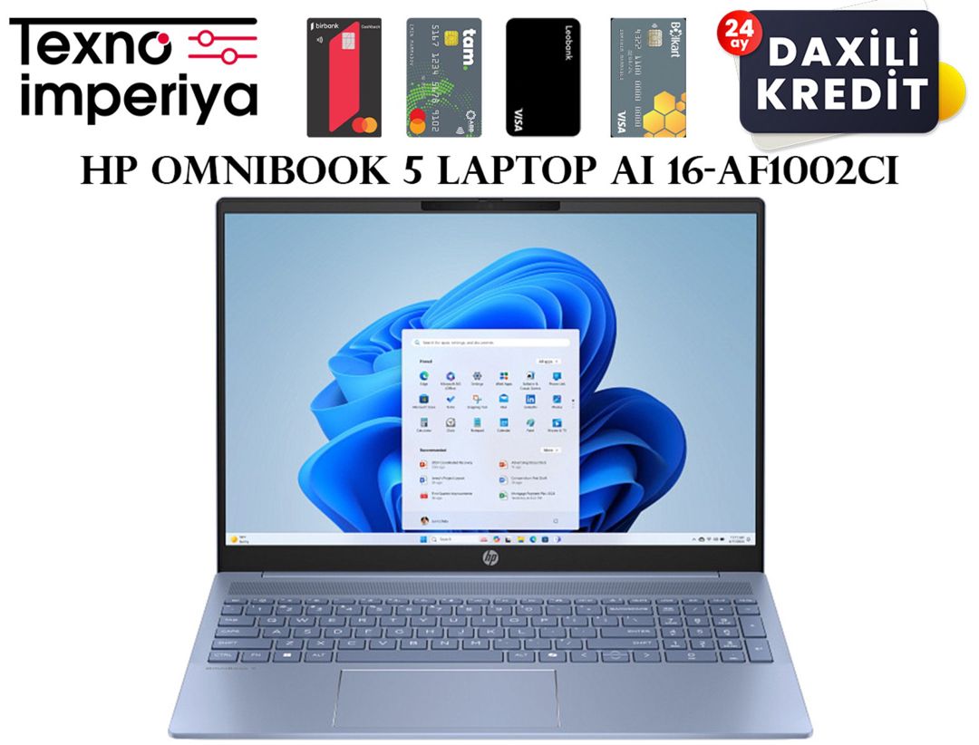 HP OmniBook 5 Laptop AI 16-af1002ci BG7H6EA — Elektronika, Bakı