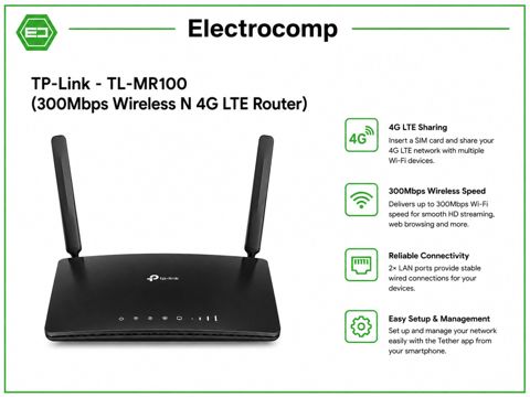 TP-Link TL-MR100 (300Mbps Wireless N 4G LTE Router)