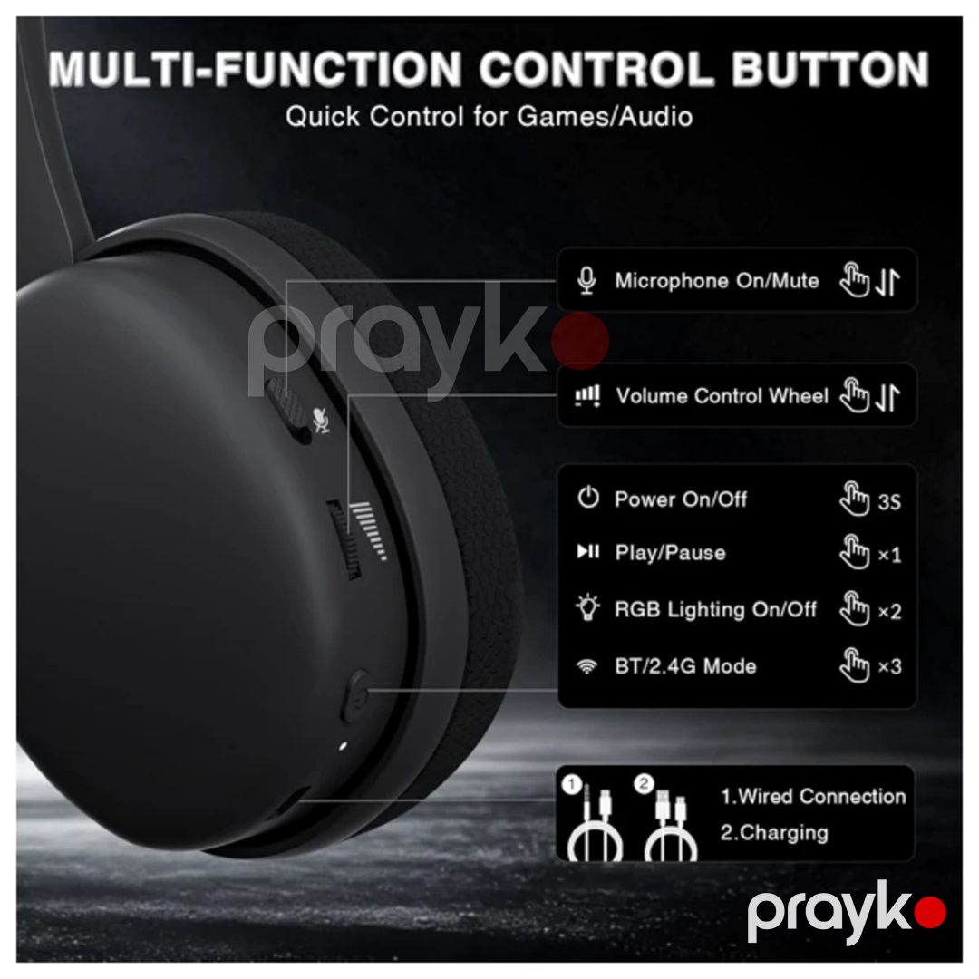 Qulaqlıq AULA G7 Pro Black Tri-Mode Wireless Gaming Headset — Elektronika, Bakı (4)