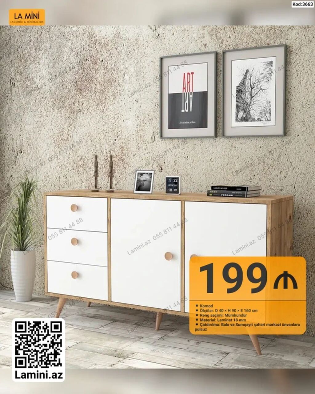 Komod – LA MINI - Model kodu: 3663 - Ölçülər: Dərinlik 40 sm × — Mebel, Bakı