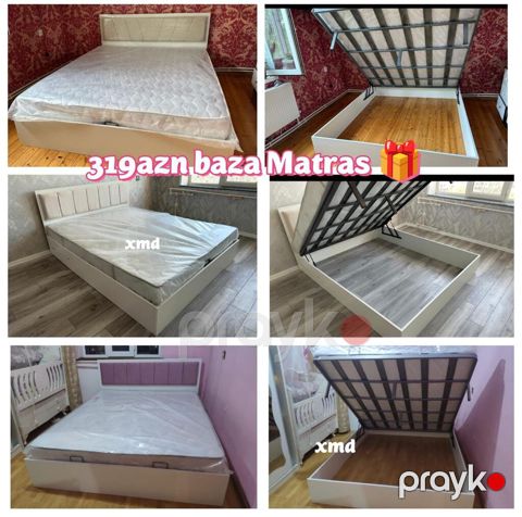 Baza + matras dəsti - Ölçü: standart iki nəfərlik (şəkillərdə — Bakı