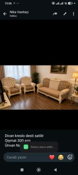 Divan kreslo desti satilir Qiymət 300 azn Ünvan Nəsimi Nika0332 — Mebel