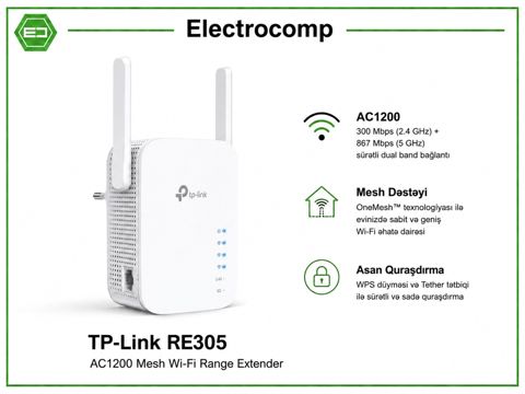 Wi-Fi gücləndirici TP-Link RE305 AC1200