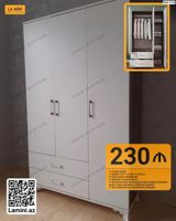 Kod: 1110 3 qapılı dolab - Ölçü: D 47 × H 200 × E 120 sm - Rəng — Wardrobes