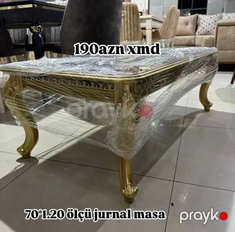 Jurnal masa - Ölçü: 70 120 sm - Klassik üslubda, qızılı rəngdə