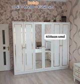 Dolab – 6 qapılı, güzgülü, klassik dizayn Ölçülər: - Dərinlik: 47 sm — Mebel