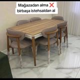 Mətbəx/yaşam otağı üçün masa-stul dəsti - Komplekt: 1 ədəd düzbucaqlı — Jale_Mebel — Masalar və stullar