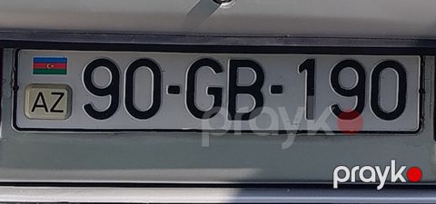 Avtomobil qeydiyyat nişanı - 90-GB-190 — Bakı