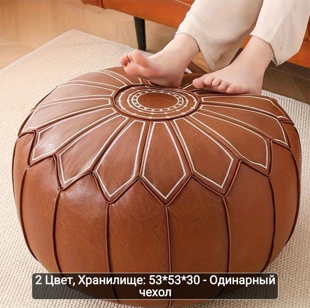 Yeni, Pufik oturacaq, Süni dəri, rəng - Qara — Mebel, Bakı (2)