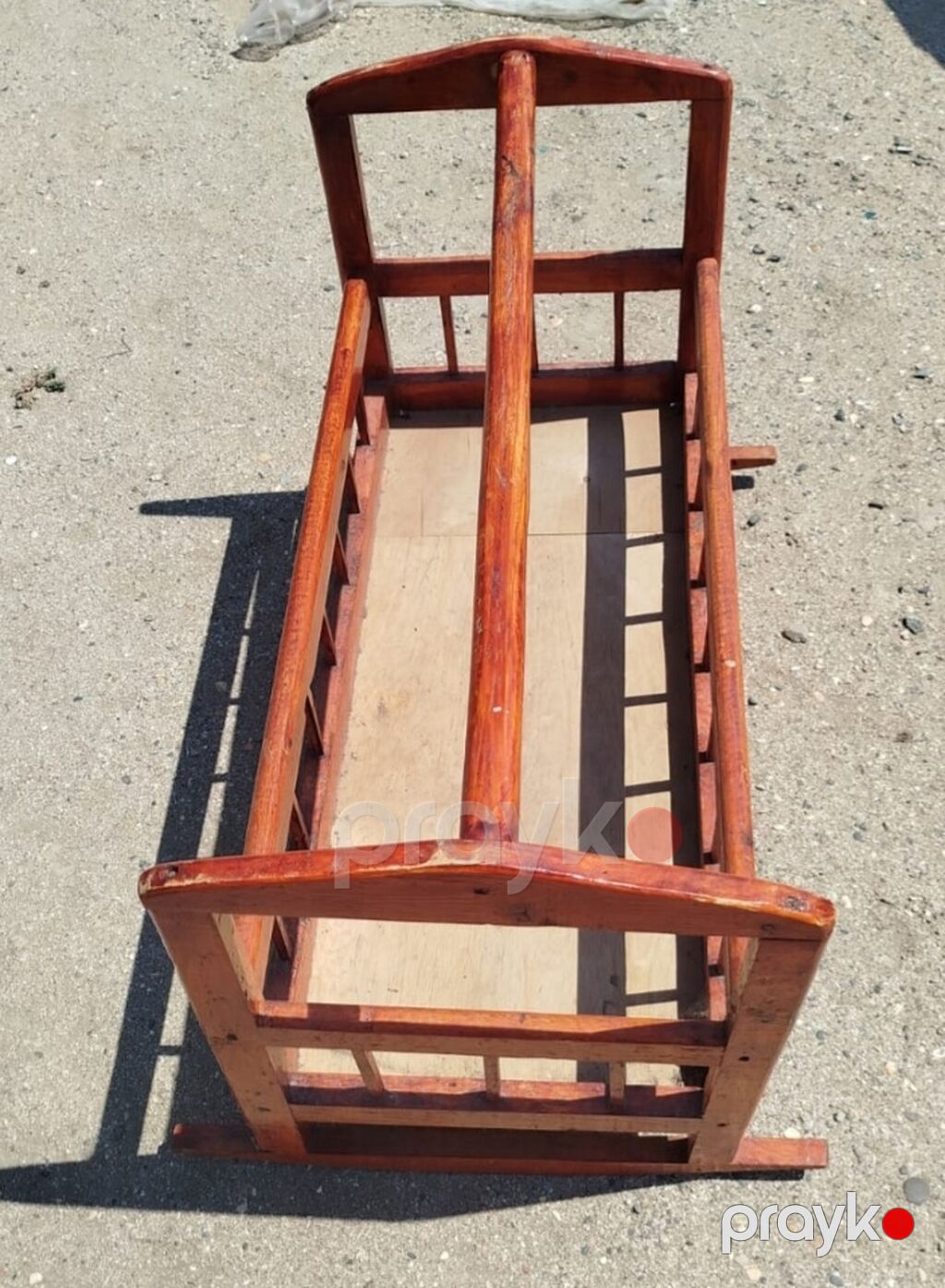 Taxta beşik - Material: təbii ağac, laklanmış səth - Konstruksiya — Mebel, Digah (2)