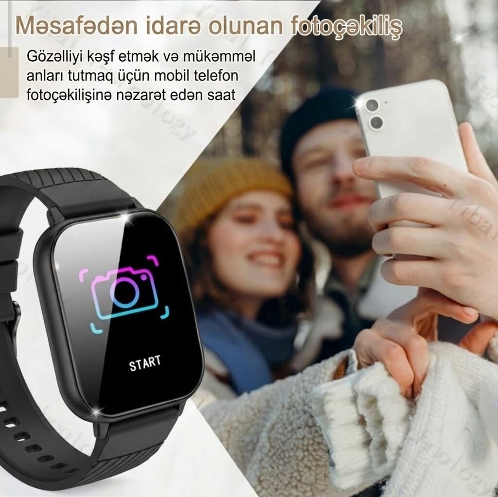 Yeni, Smart saat, Sensor ekran, rəng - Qara — Aksesuarlar, Samux (5)