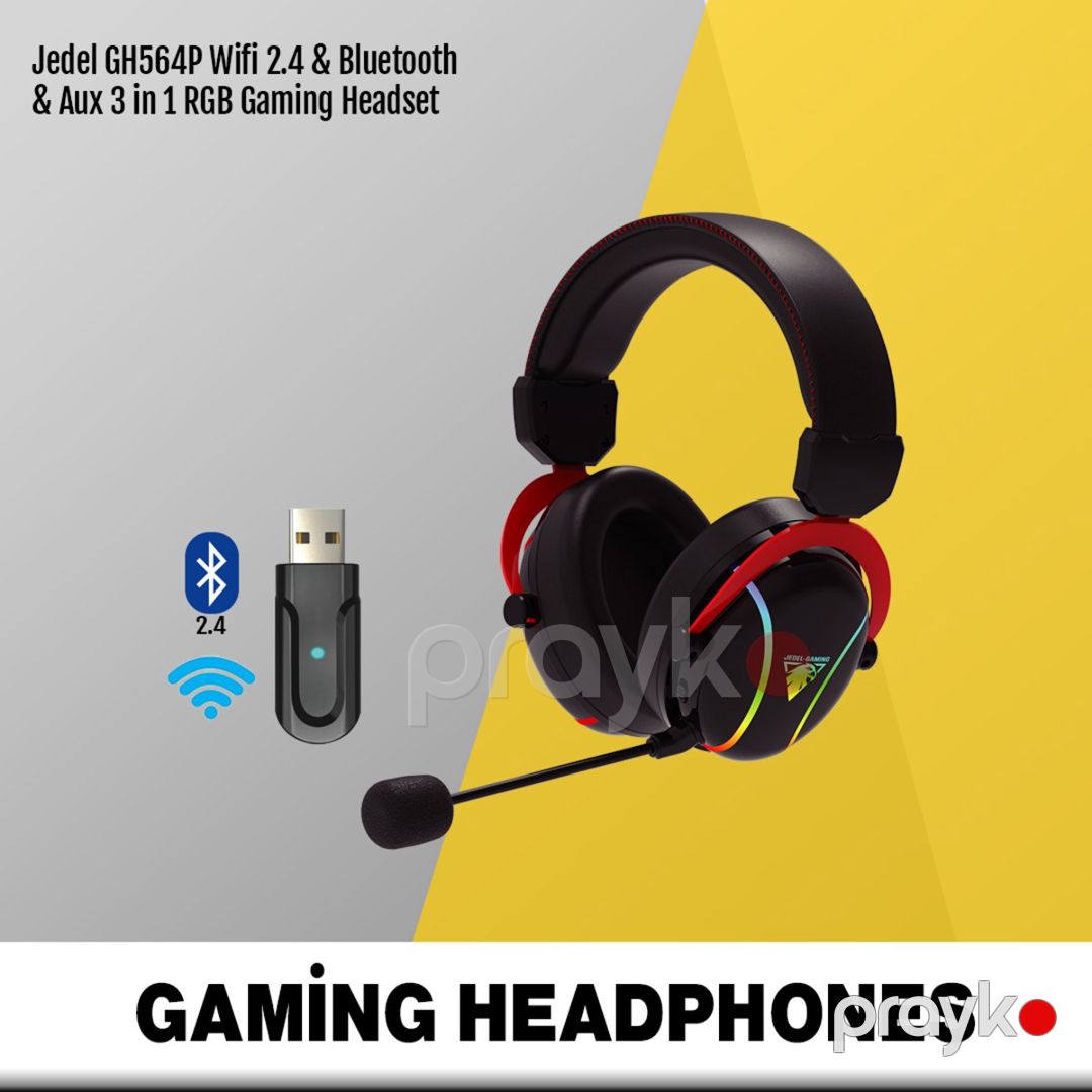 RGB Gaming qulaqlıq Jedel GH564P USB 7.1 Surround BT & 2.4 Wireless — Elektronika, Bakı (11)