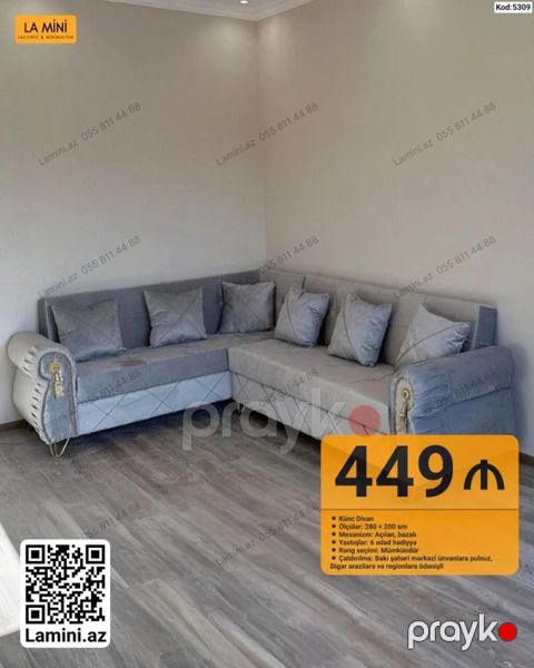 Məhsul: Künc divan Kod: 5309 - Ölçülər: 280 200 sm - Mexanizm — Bakı