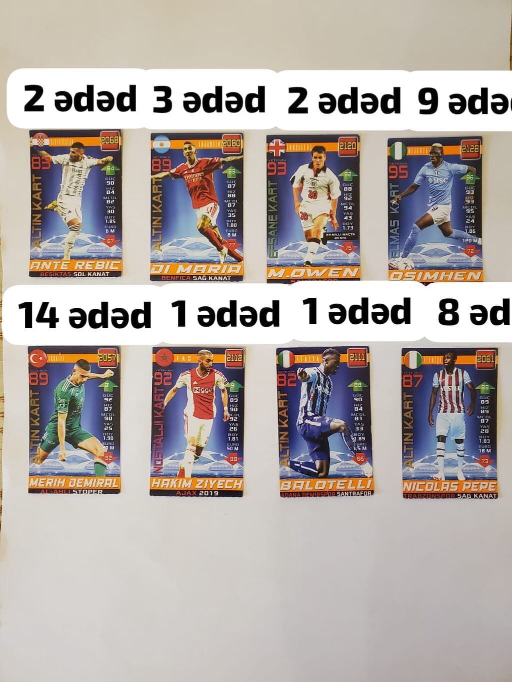 Məhsul: Futbolçu kolleksiya kartları dəsti Təsvir: - Müxtəlif — Mallar, Bakı (6)