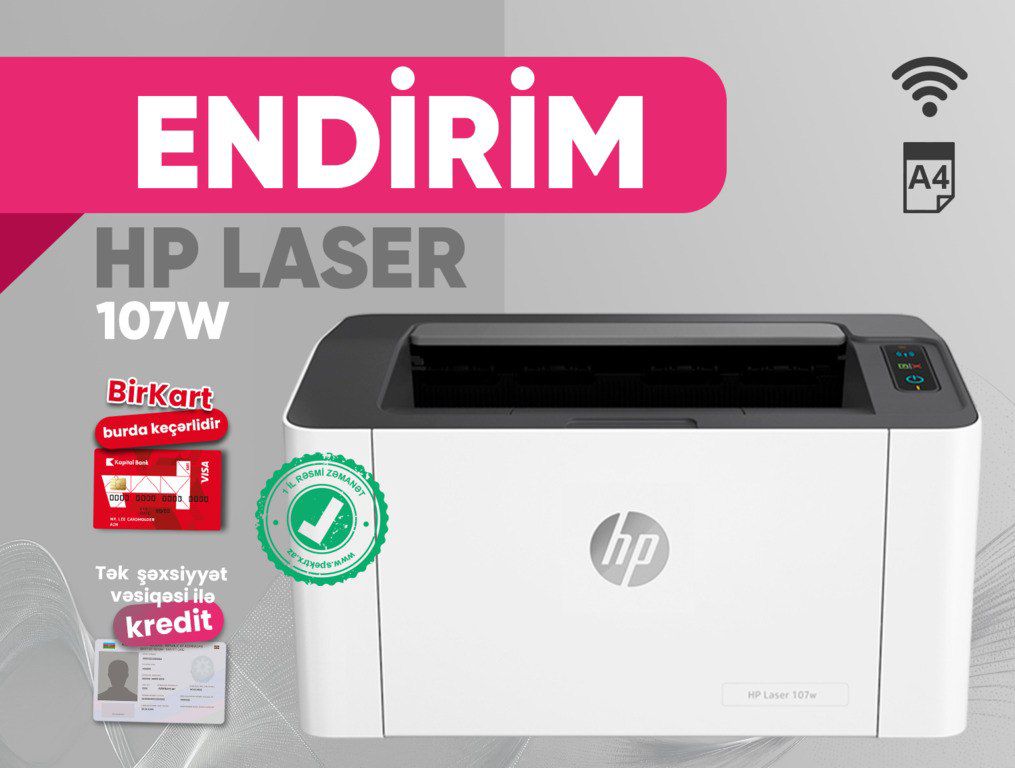 Printer "HP Laser 107W (4ZB78A)" — Elektronika, Bakı