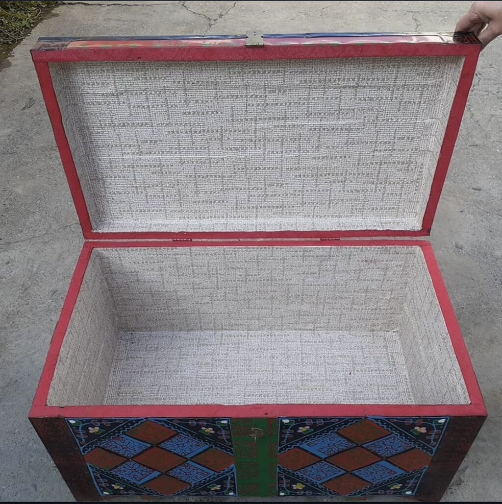 Taxta əl işı – naxışlı sandıq - Material: massiv taxta, əl ilə — Mallar, Xaçmaz (6)