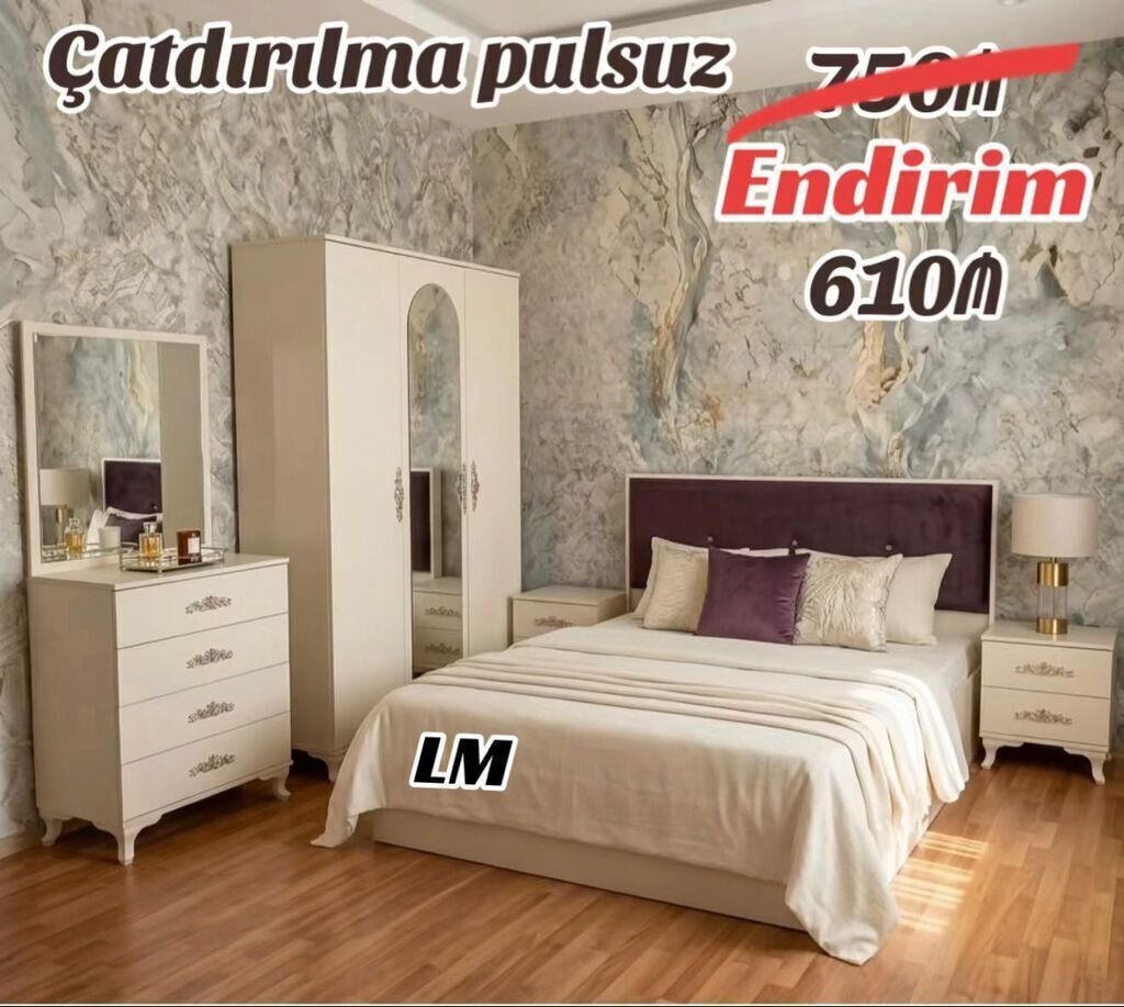 Yataq dəsti Sifarişlə və yeni Qiymət : 610₼ Dəstə daxildir — Mebel, Bakı
