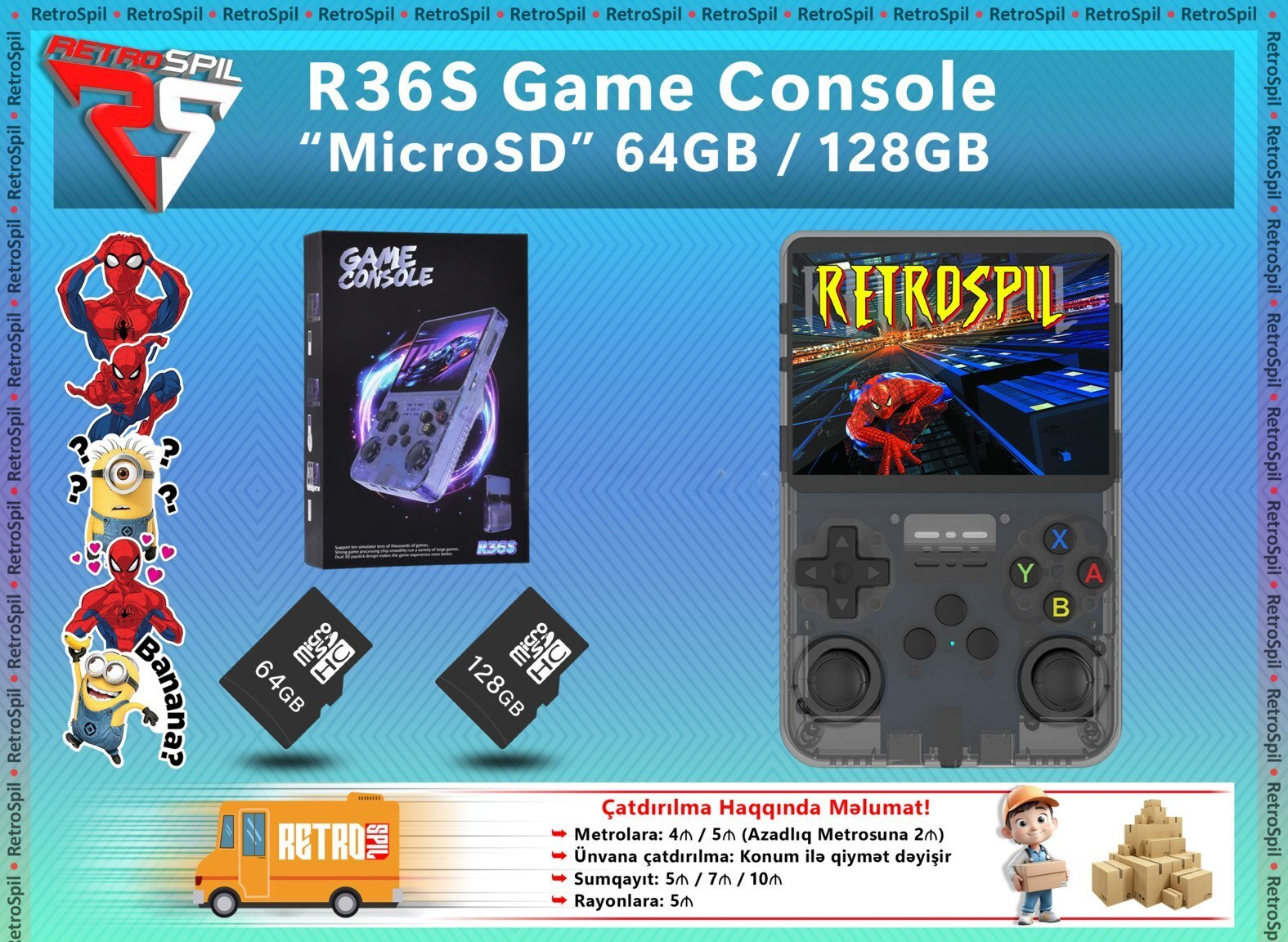 R36S Retro Əl Oyun Konsolu