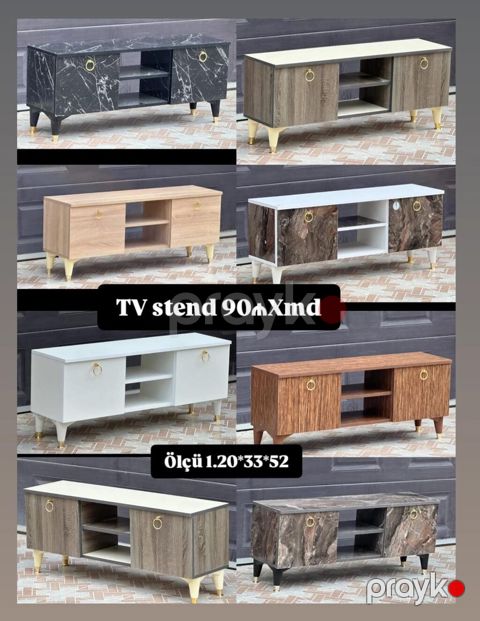 TV stend – 90 AZN Ölçü: 1.20 33 52 sm Xüsusiyyətlər: - Geniş üst