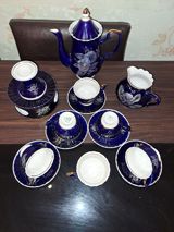 Çay dəsti, rəng - Mavi, Farfor, SSRİ — Sheila