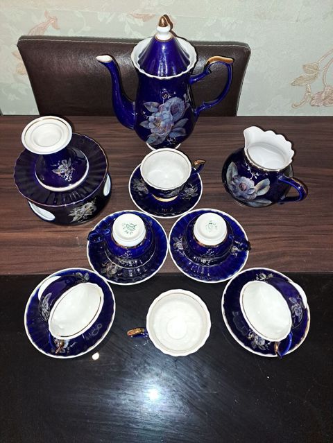 Çay dəsti, rəng - Mavi, Farfor, SSRİ