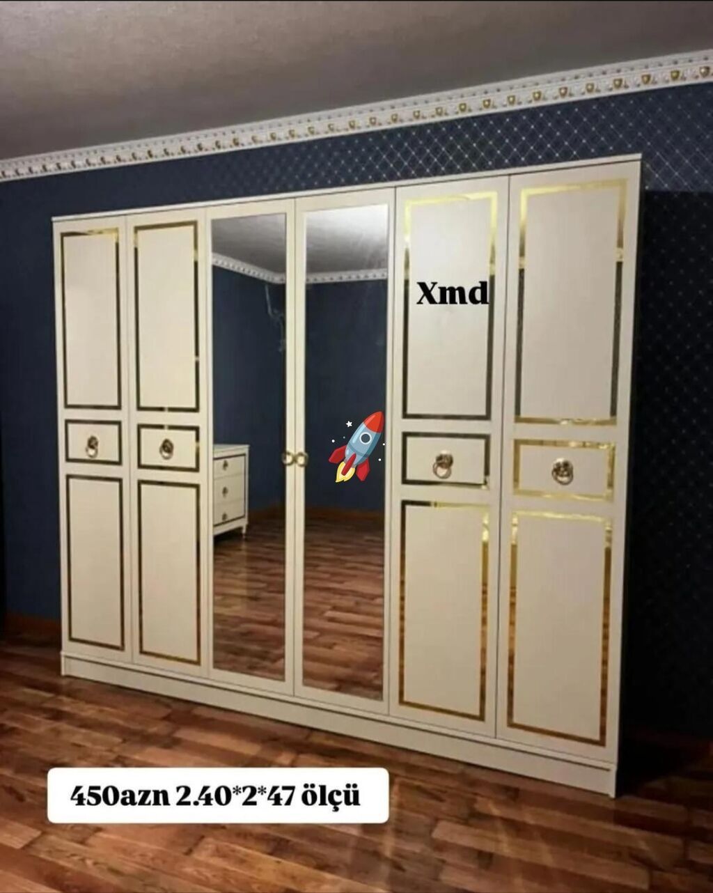 Yeni, 6 qapı, Bej, Açılan, Düz dolab
