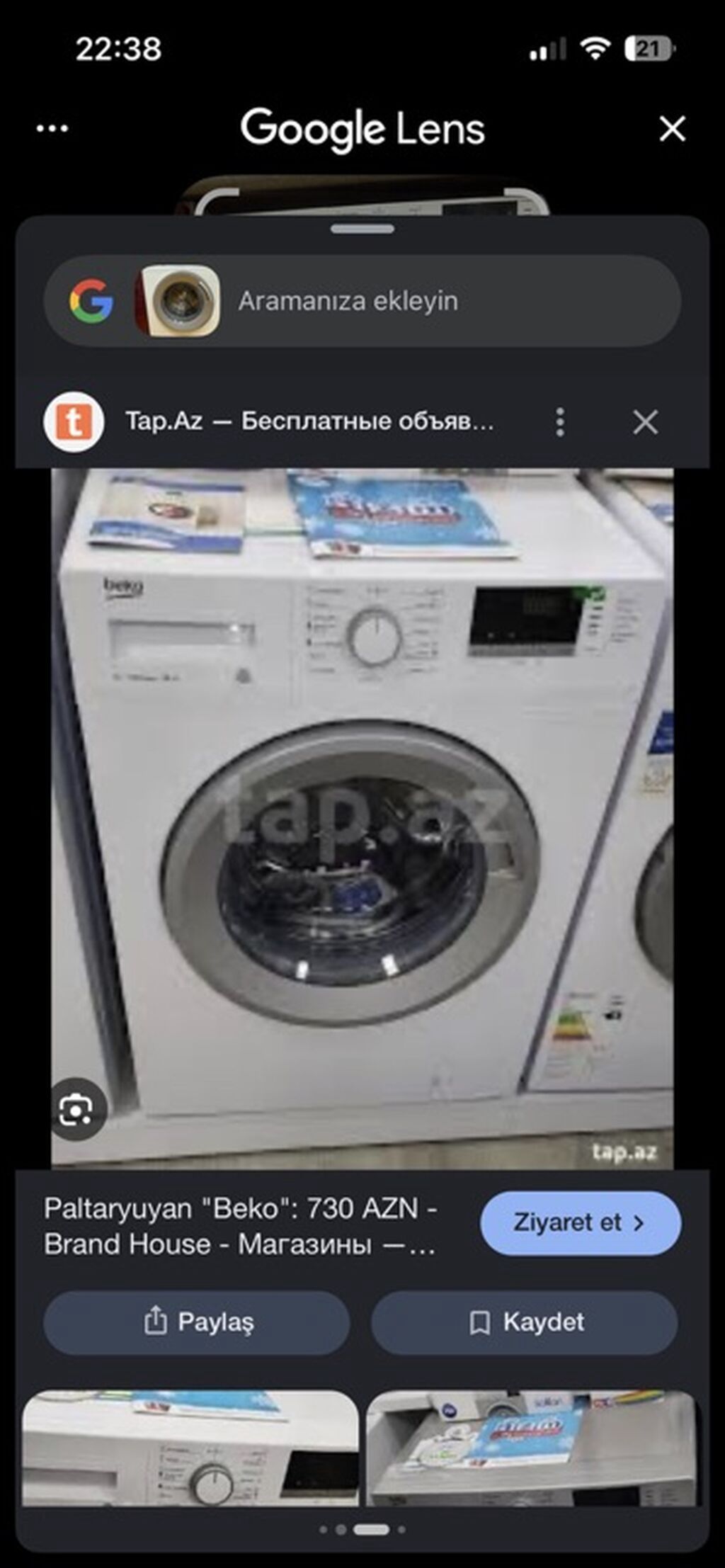 Beko paltaryuyan maşın – ön yükləməli, 6 kq tutum, 1000 dövr/dəq sıxma