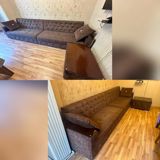 Uzun ölçülü, klassik tərzdə qəhvəyi rəngli divan dəsti. Divan ve — Furniture