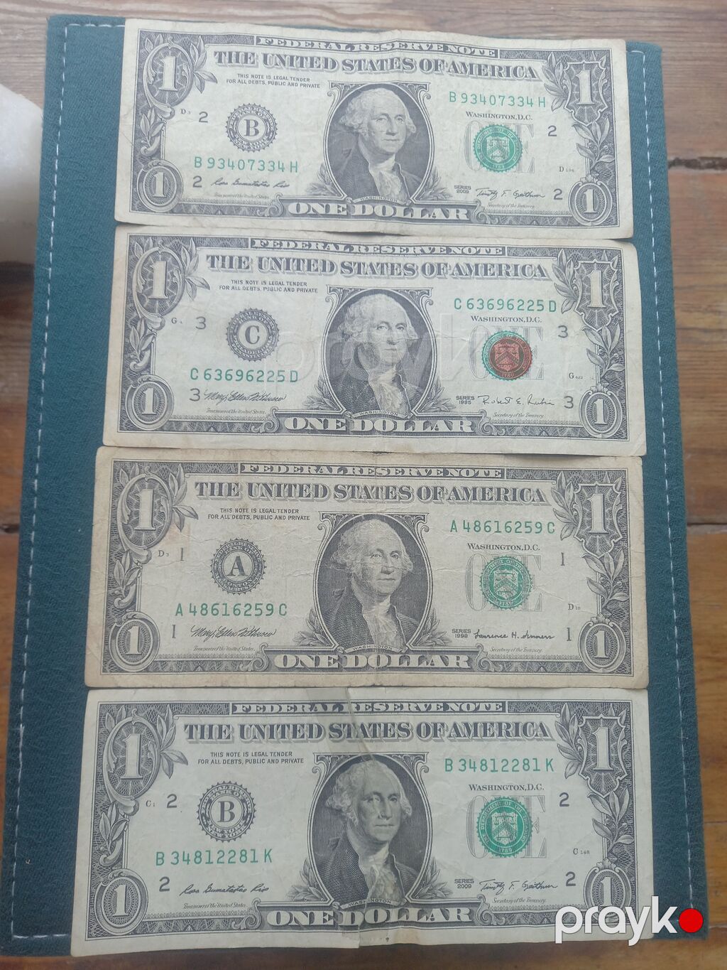 ABŞ 1 dollar kağız pulları – 4 ədəd kolleksiya dəsti Məzmun: - — Mallar, Bakı (6)