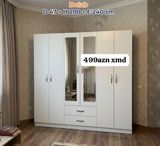 Dolab – 5 qapılı, 2 aynalı model Ölçülər: D 47 × H 200 × E 240 sm — Goods