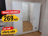*4 qapılı dolab* Yeni sifarişlə hazırlanır Ölçü 160*47*200 *qiymet 269 — sabina mobilya — Şkaflar