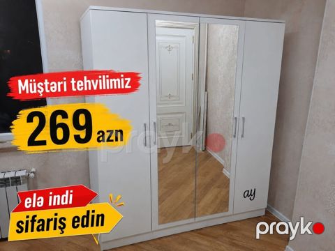 *4 qapılı dolab* Yeni sifarişlə hazırlanır Ölçü 160*47*200 *qiymet 269