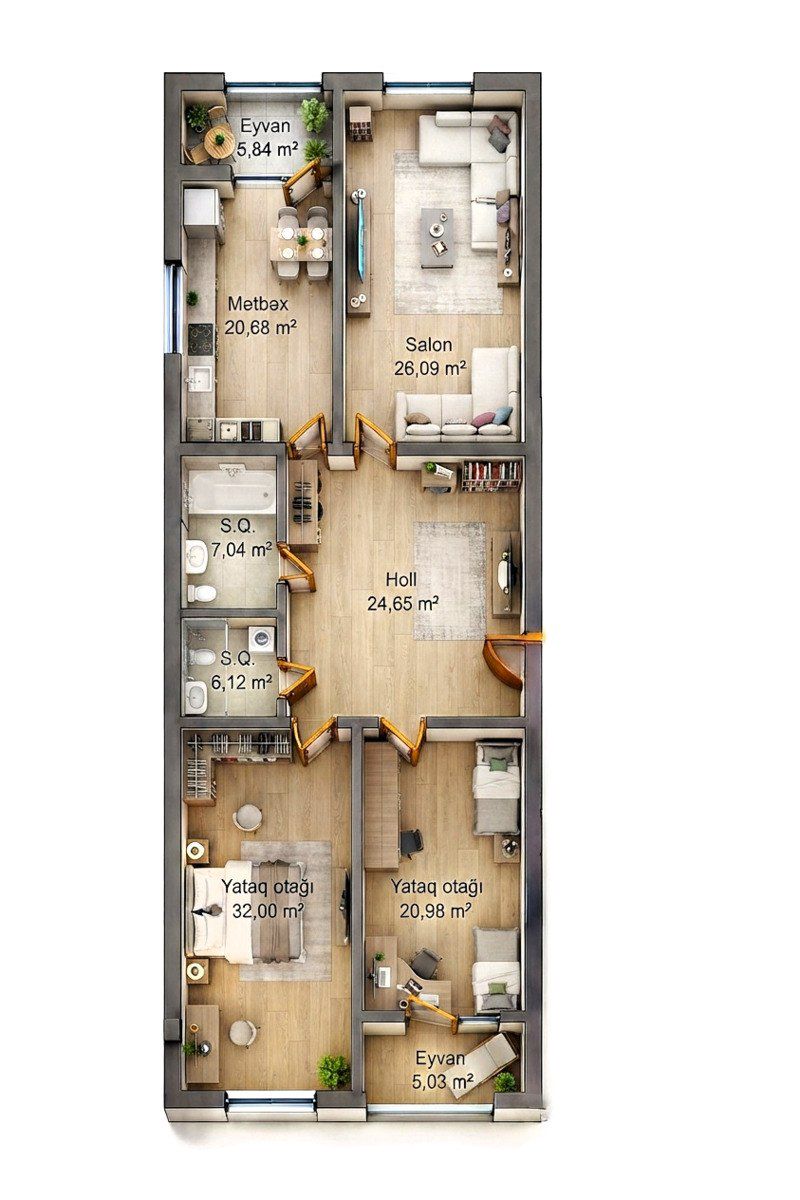 Satılır 3 otaqlı yeni tikili 149 m² — Mənzil, Bakı (2)