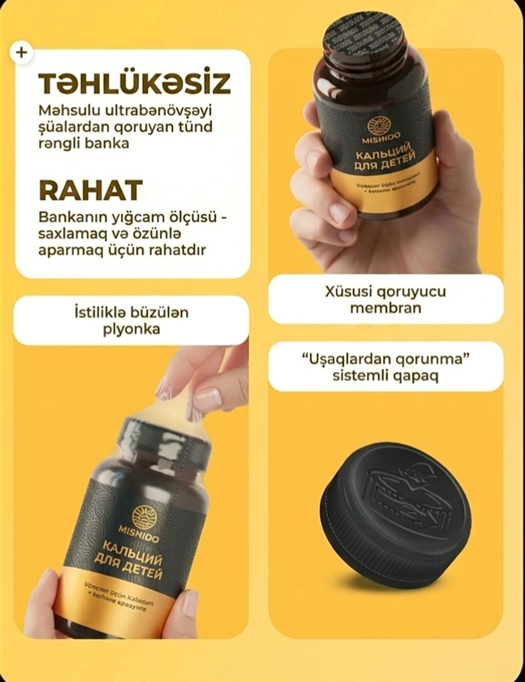 MISHIDO Kalsium Vitamin Uşaqlar üçün kalsium MİSHİDO sitrat şəklində — Gözəllik və sağlamlıq, Bakı (2)