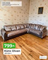 Künc divan – 280×200 sm - Mexanizm: açılan, bazalı (yataq funksiyası) — Мебель