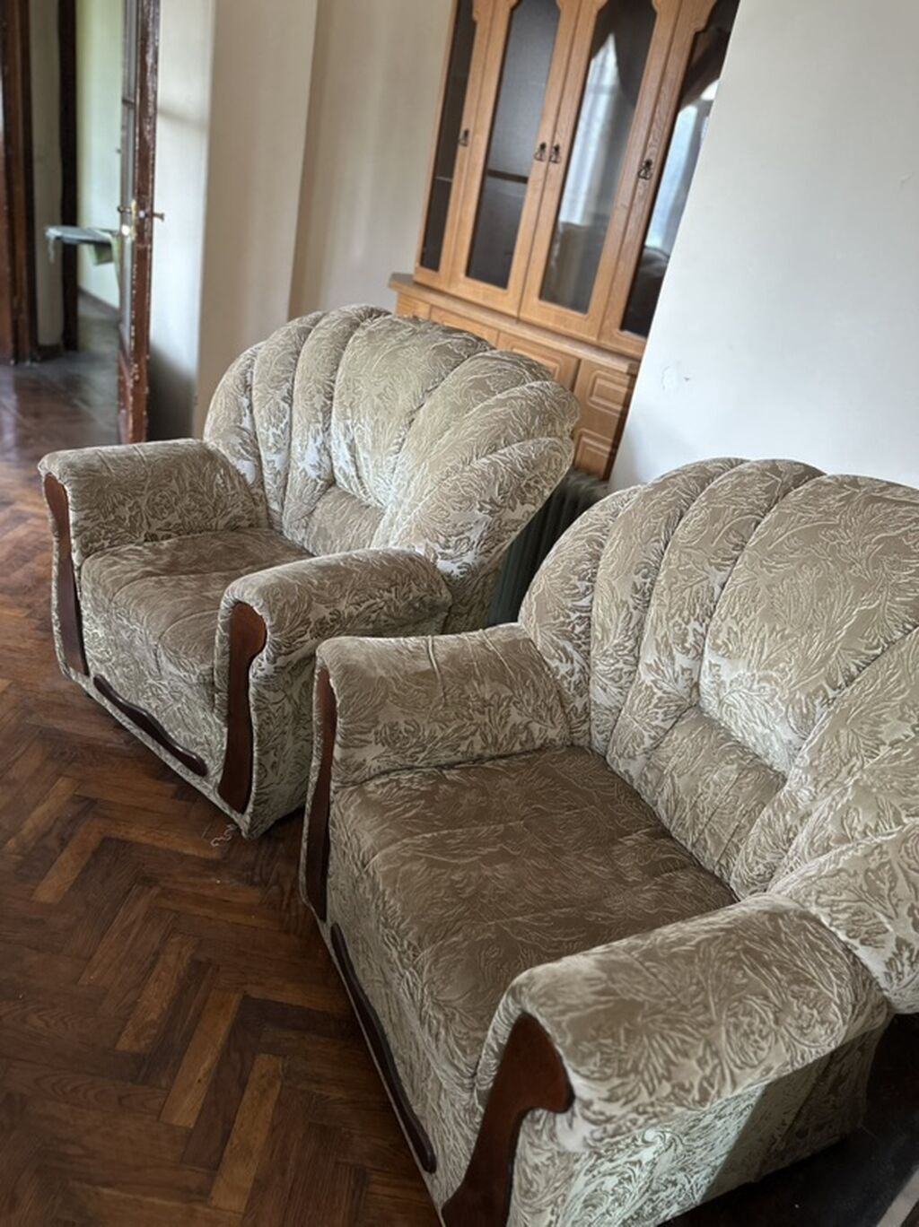 Yumşaq mebel dəsti – 1 divan 195 sm + 2 kreslo 90 sm - Rəng: açıq — Mebel, Bakı (2)