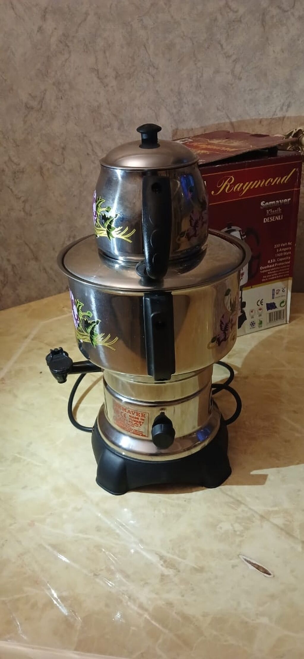 Raymond “Semaver Klasik Desenli” elektrikli samovar - Gərginlik: 230V — Samovarlar, Bakı (3)