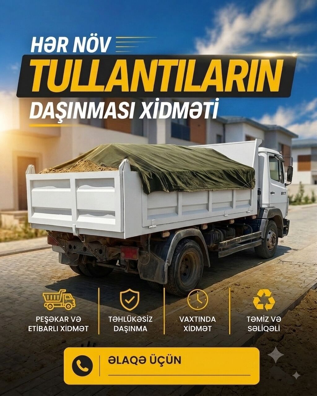 Hər növ tullantıların daşınması xidməti - Tikinti qalıqları