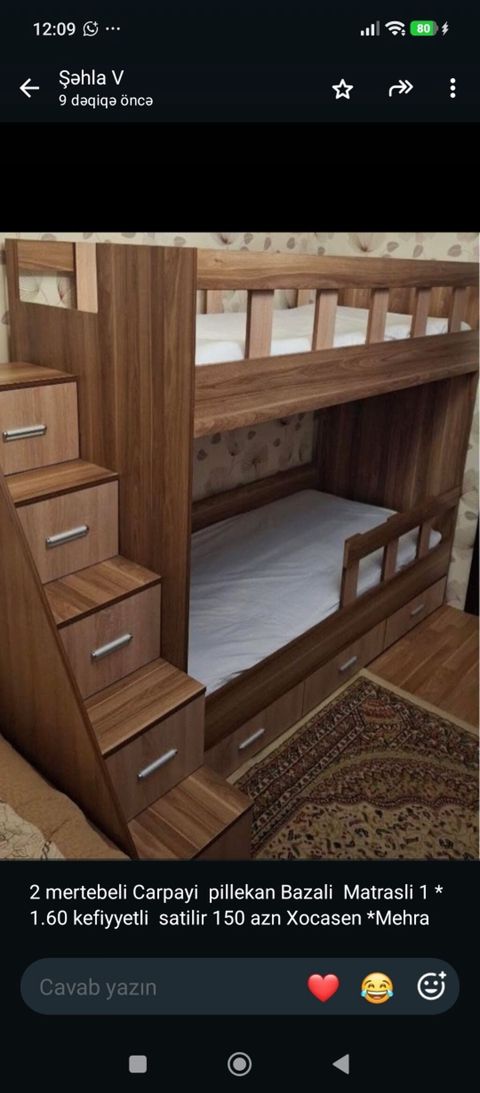 Oğlan və qız üçün, İşlənmiş, Çarpayı, Matras ilə, Siyirməli, DSP