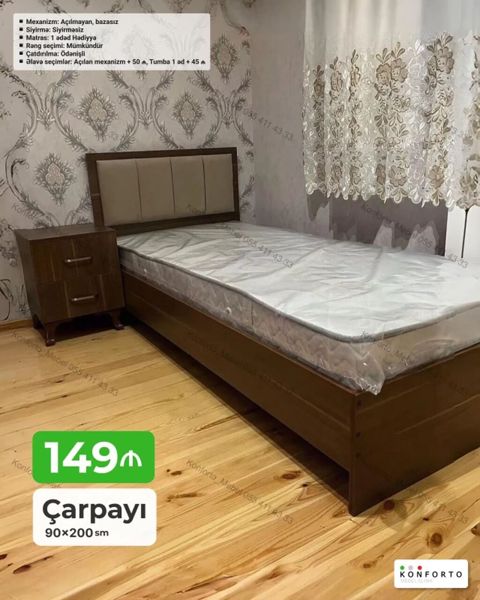 Çarpayı – 90×200 sm - Model: mexanizmsiz, bazasız - Sıyrılma