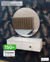 Trümo – divara montaj olunan konsol və dairəvi güzgü dəsti - Ölçü: 35 — Mebel