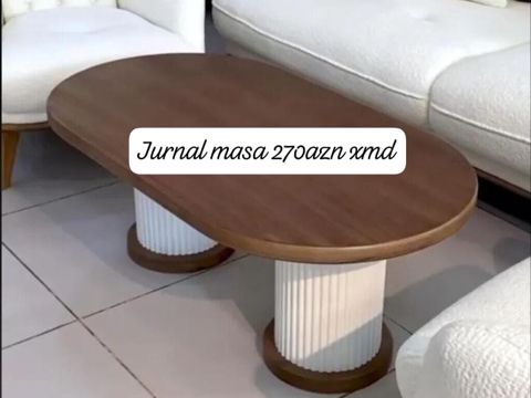 Oval masa, Açılmayan, Təkərsiz, Taxta, Zəmanətsiz