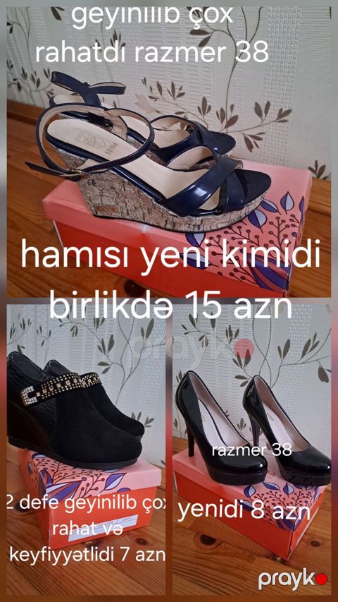 Qadın ayaqqabıları paketi – razmer 38 - Tünd göy platforma sandal