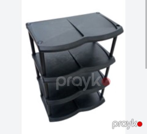 Dörd mərtəbəli plastik rəf sistemi - Material: möhkəm plastik rəflər — Bakı